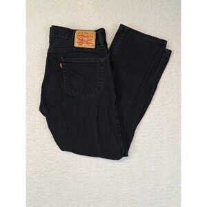 Levis 505 Jeans Mens 34 x 32 Black Straight Leg